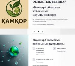 Областной  вебинар «Итоги областного проекта «Қамқор» программы воспитания «Біртұтас тәрбие»